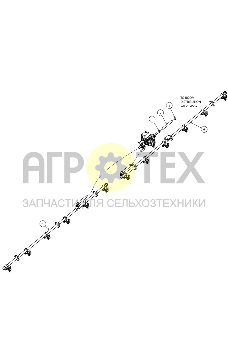 Трубопровод подачи жидкости на внешнюю штангу (SX017711) (№1 на схеме)